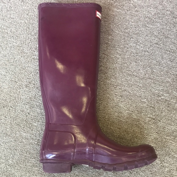 HUNTER BOOTS ORIGINAL TALL GLOSS PURPLE size 8 - Picture 5 of 8